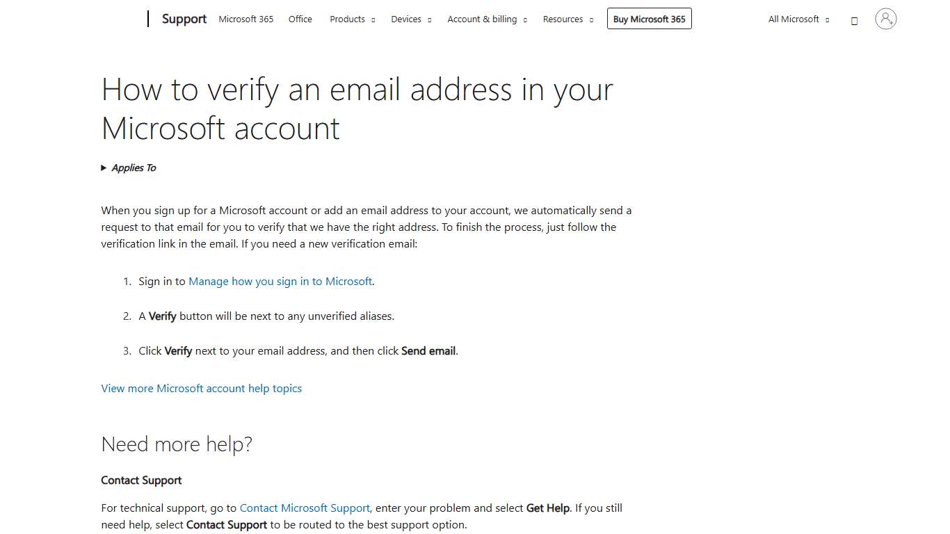 How to verify an email address in your Microsoft account - Microsoft Support